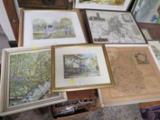 A SELECTION OF PICTURES, PRINTS AND MAPS