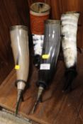 FOUR ASSORTED DISPLAY HORNS