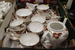 A TRAY OF TUSCAN CHINA 