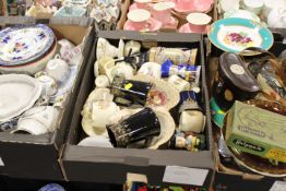 THREE TRAYS OF CHINA TO INCLUDE CROWN DEVON, DOULTON ETC