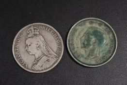 AN 1889 CROWN AND A 1937 CROWN