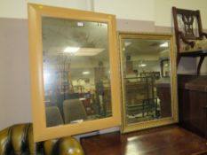 TWO MODERN RECTANGULAR MIRRORS