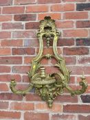 A LARGE GILT THREE BRANCH APPLIQUE - H 86 cm A/F