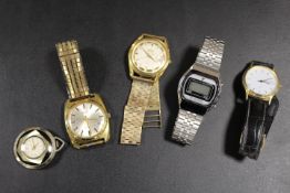 A TUB OF WRISTWATCHES TO INCLUDE A REBECCA IN GOD WE TRUST 57 JEWELS WRISTWATCH WITH DATE WINDOW