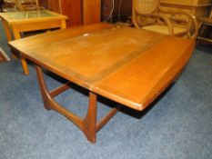 A RETRO TEAK DROPLEAF COFFEE TABLE