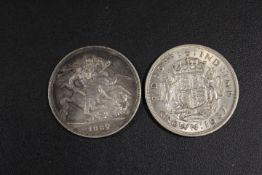 AN 1887 CROWN AND A 1937 CROWN