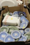 A TRAY OF ASSORTED WEDGWOOD JASPERWARE