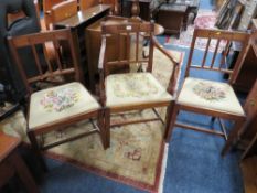 THREE GEORGIAN MAHOGANY DINING CHAIRS