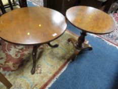 TWO SMALL GEORGIAN MAHOGANY PEDESTAL TABLES (2)