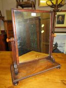 A SMALL 19TH CENTURY MAHOGANY DRESSING MIRROR