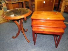 A MODERN NEST OF TABLES PLUS AN OCCASIONAL TABLE (2)