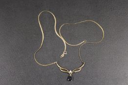 A GEMSET 9CT GOLD PENDANT STAMPED 375 - APPROX WEIGHT 3.5 G