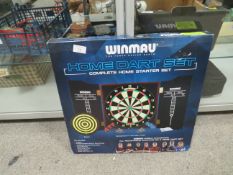 A BOXED WINMAU HOME DARTS SET WITH FOLDING DOORS AND TWO SETS OF DARTS