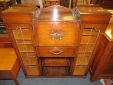 A VINTAGE OAK BUREAU BOOKCASE