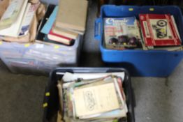 A QUANTITY OF VINTAGE BOOKS , CLASSICAL CAR MAGAZINES, MOTOR BIKE SERVICE MANUALS, VELOCETTE 350CC