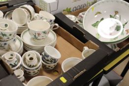 TWO TRAYS OF MOSTLY PORTMEIRION TEA AND DINNER WARE