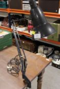 A VINTAGE CLAMP ON THREE SPRING ANGLE POISE LAMP