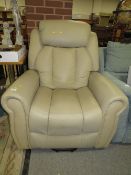 A MODERN LEATHER ELECTRIC RISE / RECLINE ARMCHAIR