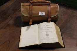 A CASED SET OF LAWN BOWLS BY TAYLOR ROLPH CO LTD 1959 TOGETHER WITH A BIBLE