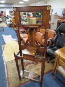 A VINTAGE SMALL OAK HALL STAND - H 165 cm