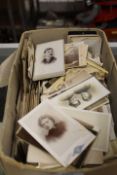 A BOX OF 100'S OF VICTORIAN CABINET PHOTOS