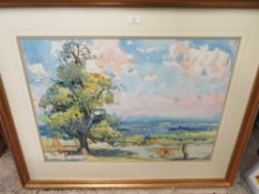 A LARGE KNIGHTON HAMMOND LANDSCAPE WATERCOLOUR SIGNED 54 X 76 CM