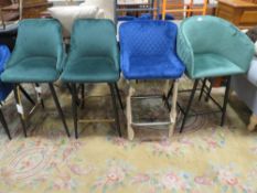 FOUR MODERN UPHOLSTERED BAR / KITCHEN STOOLS A/F