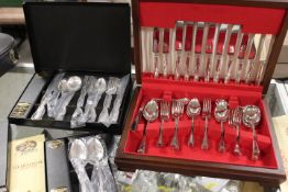 A CASED CANTEEN OF CUTLERY TOGETHER WITH A BOXED GEORGE BUTLER HEIRLOOM COLLECTION OF CUTLERY