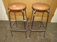 TWO RETRO STACKING STOOLS