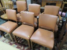 SIX VINTAGE OAK DINING CHAIRS