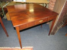 A 19TH CENTURY MAHOGANY FOLD OVER TEA TABLE - W 92 cm