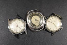MILITARY STYLE VINTAGE WRISTWATCH AND TWO OTHERS