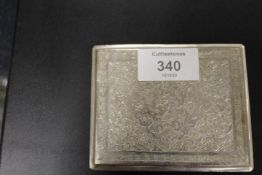WHITE METAL MIDDLE EASTERN CIGARETTE CASE