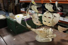 VINTAGE SAILING VESSEL MADE FROM SHELLS