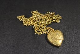 VICTORIAN ROLLED GOLD LOCKET AND CHAIN