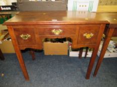 A 19TH CENTURY MAHOGANY LOW BOY - W 85 cm