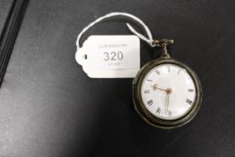 AN EARLY GEORGIAN TORTOISESHELL PAIR CASED VERGE POCKET WATCH BY JAMES SIDALL OF SHEFFIELD, No.