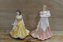 A ROYAL WORCESTER FIGURINE 'MOTHER AND CHILD' TOGETHER WITH GOLDEN WEDDING ANNIVERSARY (2)