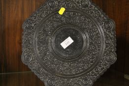 AN EBONISED STYLE ORNATE JARDINIAIRE STAND