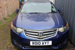 A 2010 BLUE HONDA ACCORD 2.2L DIESEL ESTATE 'RO10 AYT' - KEY BUT NO PAPER WORK (SORN STATUS)