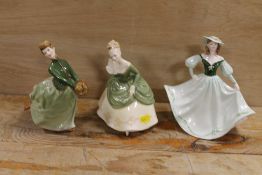A ROYAL DOULTON FIGURINE 'SOIREE' HN2312, TOGETHER WITH 'GRACE' HN2318 - MARKED AS A SECOND, PLUS