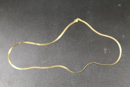 A 9K HERRINGBONE STYLE NECKLACE, APPROX WEIGHT 3.8G