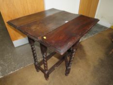 A VINTAGE OAK BARLEYTWIST TABLE & ANOTHER TABLE (2)