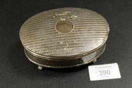 A HALLMARKED SILVER JEWELLERY BOX A/F