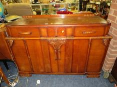 A RETRO CARVED OAK SIDEBOARD A/F