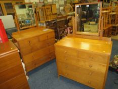 TWO UTILITY OAK CHESTS / DRESSING TABLES