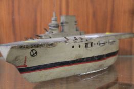 VINTAGE SCRATCH BUILT BATTLESHIP