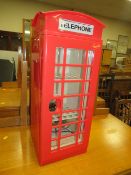 A NOVELTY RED PHONE BOX MINI FRIDGE