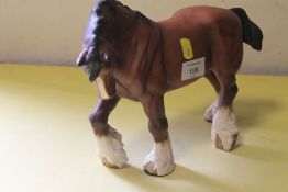 A BESWICK MATT FINISH WALKING SHIRE HORSE