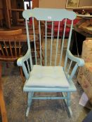 A VINTAGE PAINTED ROCKING CHAIR